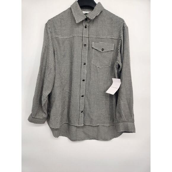 NWOT Anine Bing Women's Oversize Houndstooth Button Down Shirt Sz S #2J419 - Picture 1 of 10